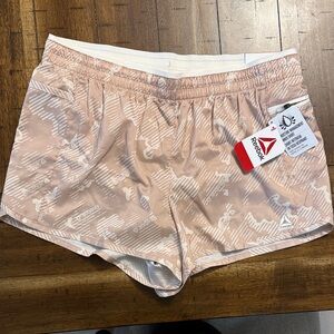 Reebok Women's Light Pink Patterned Athletic Shorts